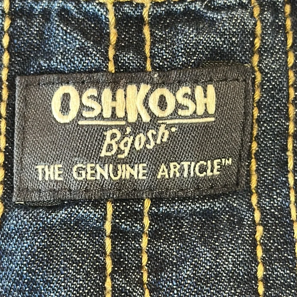 OSHKOSH B'GOSH Red & Navy Plaid Flannel Lined Denim‎ Overalls 24 Months